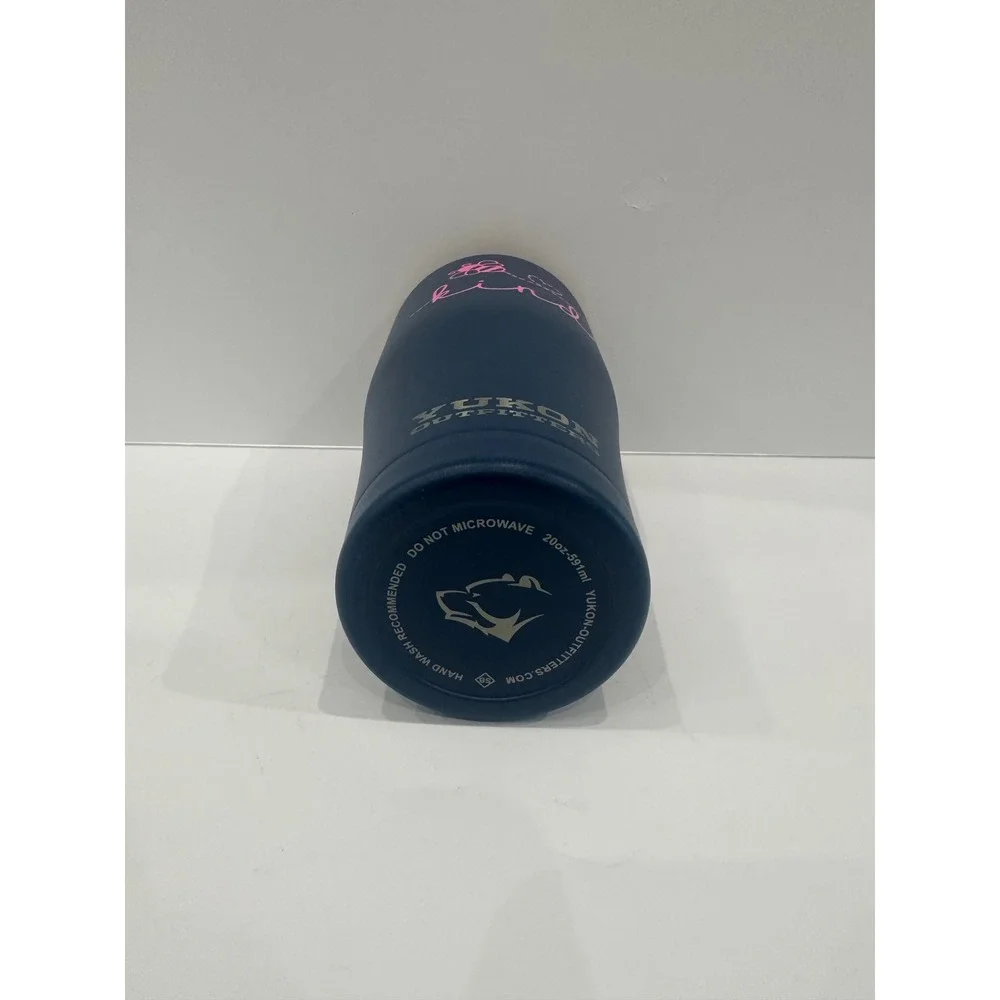 Yukon Outfitters 20oz Bee Kind Navy Blue Stainless Steel Insulated Tumbler Pink